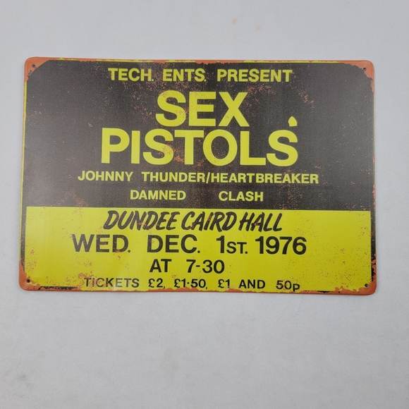 NIB 1976 Sex Pistols retro looking vintage art concert metal sign